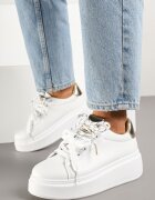 renda Sneakers Albi-Aurii Decorați cu șiret dublu Zdivane