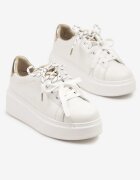 renda Sneakers Albi-Aurii Decorați cu șiret dublu Zdivane