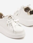 renda Sneakers Albi-Aurii Decorați cu șiret dublu Zdivane