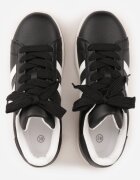 renda Sneakers Negre cu Perforații și Benzi Decorative Deolene