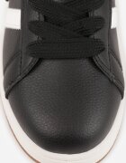 renda Sneakers Negre cu Perforații și Benzi Decorative Deolene