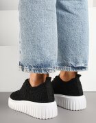 renda Sneakersy Negri cu Talpă Groasă și Față Perforată Ellisene
