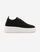 renda Sneakersy Negri cu Talpă Groasă și Față Perforată Ellisene