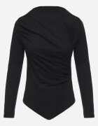 retro & icone Body Negru cu Mâneci Lungi și Drapaj Modern Garolina