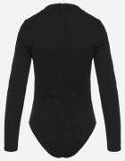 retro & icone Body Negru cu Mâneci Lungi și Drapaj Modern Garolina