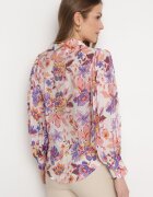 retro & icone Cămașă Alb-Roz cu Imprimeu Floral cu Croială Clasică Lumelia