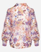 retro & icone Cămașă Alb-Roz cu Imprimeu Floral cu Croială Clasică Lumelia