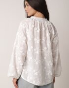 retro & icone Cămașă albă cu țesătură brodată cu nasturi Blariana