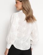 retro & icone Cămașă albă transparentă cu broderie cu mâneci largi din bumbac Filneya