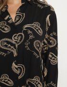 retro & icone Cămașă neagră din viscoză decorată cu broderie și fir metalic Melonise