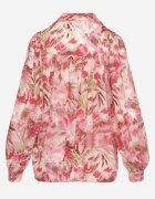 retro & icone Cămașă Roșu-Roz cu Model Floral cu Mâneci Lejere Nallestia