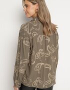 retro & icone Cămașă Verde din Viscoză Decorată cu Broderie și Fir Metalic Melonise