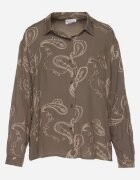 retro & icone Cămașă Verde din Viscoză Decorată cu Broderie și Fir Metalic Melonise