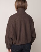 retro & icone Jachetă de tranziție bomber cu guler tip tunică din material flauș cu vâscoză Ussata Maro