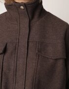 retro & icone Jachetă de tranziție bomber cu guler tip tunică din material flauș cu vâscoză Ussata Maro