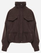 retro & icone Jachetă de tranziție bomber cu guler tip tunică din material flauș cu vâscoză Ussata Maro