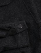 retro & icone Jachetă de tranziție bomber cu guler tip tunică din material flauș cu vâscoză Ussata Neagră