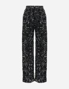 retro & icone Pantaloni argintii largi velurați cu paiete Mokkia