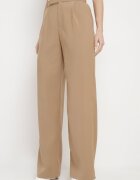 retro & icone Pantaloni Bej închis Clasici cu Buzunare și Picior Drept Trisonore