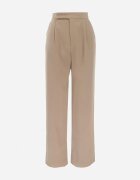 retro & icone Pantaloni Bej închis Clasici cu Buzunare și Picior Drept Trisonore