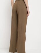 retro & icone Pantaloni Clasici Maro cu Buzunare și Picior Drept Trisonore