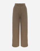 retro & icone Pantaloni Clasici Maro cu Buzunare și Picior Drept Trisonore
