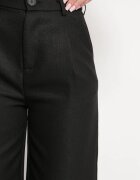 retro & icone Pantaloni Negri cu Talie Înaltă și Picioare Largi Decorați cu Fir Metalic Calondra