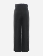 retro & icone Pantaloni Negri cu Talie Înaltă și Picioare Largi Decorați cu Fir Metalic Calondra