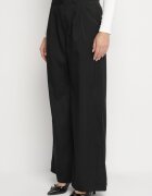 retro & icone Pantaloni Negri de costum cu picior drept cu talie înaltă Falzemira