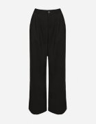retro & icone Pantaloni Negri de costum cu picior drept cu talie înaltă Falzemira