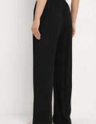 retro & icone Pantaloni Negri din viscoză cu in cu picioare largi Almaris