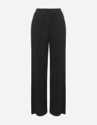 retro & icone Pantaloni Negri din viscoză cu in cu picioare largi Almaris