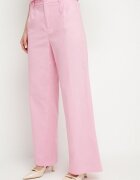 retro & icone Pantaloni roz din bumbac cu croială largă cu talie înaltă și elastic în talie Nalirna