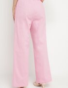retro & icone Pantaloni roz din bumbac cu croială largă cu talie înaltă și elastic în talie Nalirna
