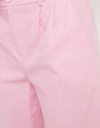retro & icone Pantaloni roz din bumbac cu croială largă cu talie înaltă și elastic în talie Nalirna
