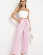 retro & icone Pantaloni Roz din Viscoză și In cu croială largă Almaris