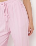 retro & icone Pantaloni Roz din Viscoză și In cu croială largă Almaris