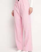 retro & icone Pantaloni Roz în stil de costum cu talie înaltă Glorda