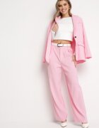 retro & icone Pantaloni Roz în stil de costum cu talie înaltă Glorda