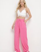 retro & icone Pantaloni Roz închis din vâscoză și in cu picioare largi Almaris