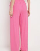 retro & icone Pantaloni Roz închis din vâscoză și in cu picioare largi Almaris