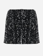 retro & icone Pantaloni scurți Argintii cu Pliuri Decorați cu Paiete Nirvanya