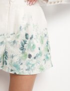 retro & icone Pantaloni scurți verzi cu Talie Înaltă cu Imprimeu Floral Nemolla