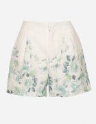 retro & icone Pantaloni scurți verzi cu Talie Înaltă cu Imprimeu Floral Nemolla