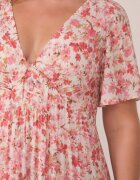 retro & icone Rochie ajustată casual cu flori și viscoză Myrassa Roz