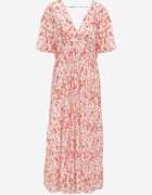 retro & icone Rochie ajustată casual cu flori și viscoză Myrassa Roz