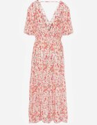 retro & icone Rochie ajustată casual cu flori și viscoză Myrassa Roz