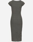 retro & icone Rochie alb-negru mulată fără mâneci cu fante Vielara