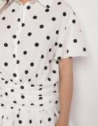 retro & icone Rochie Albă Decorată cu volane Rinaritia