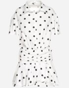 retro & icone Rochie Albă Decorată cu volane Rinaritia